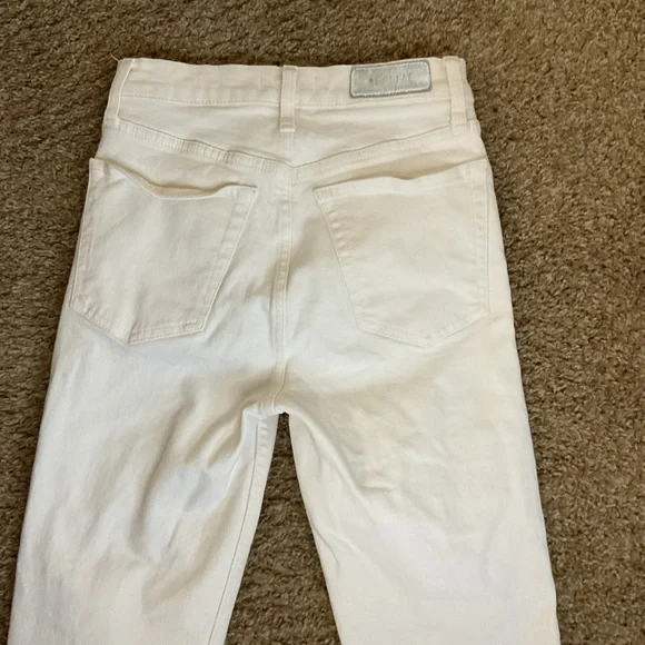 RE/DONE Orginals 90s High Rise Ankle Crop Vintage White 98% Cotton Size 26 - Picture 8 of 11